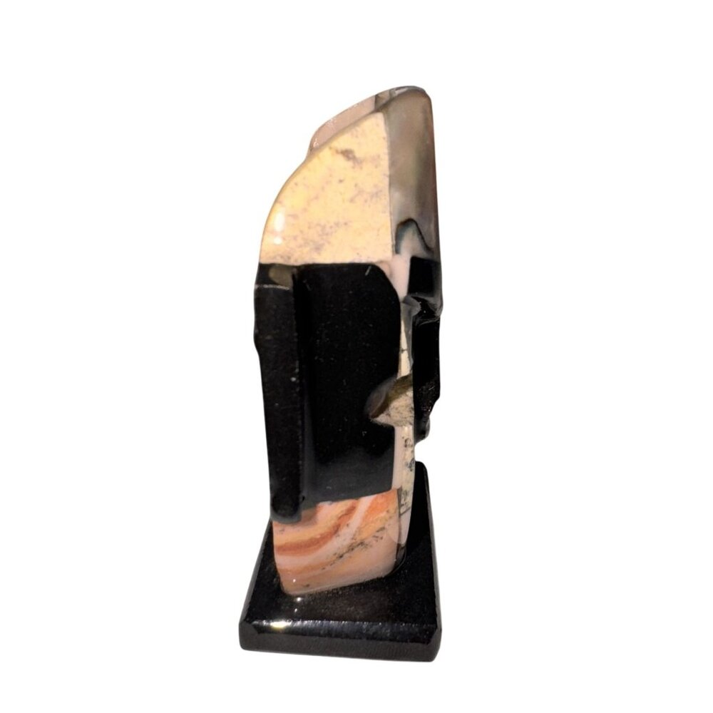 Mini Multicolor semi precious Stone native mexican Mask Figurine Onyx Marble - Picture 4 of 6